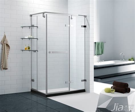 简易玻璃淋浴房 一字型单移淋浴门 铝合金带置物架淋浴屏 - 凯迪斯 - 九正建材网
