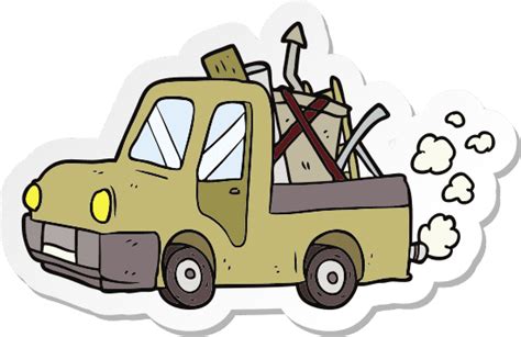Sticker of a Cartoon Old Truck - 素材 - Canva可画