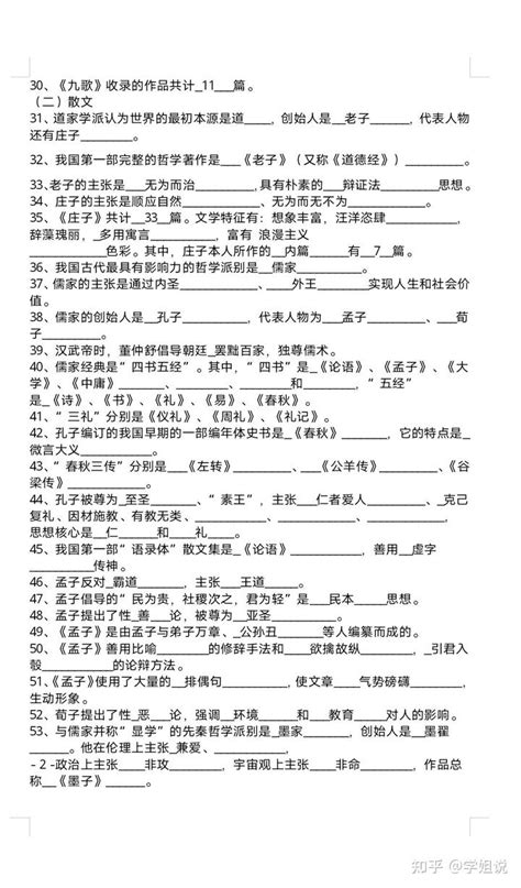 2023年初中语文文学常识填空100题_填空题_中考网