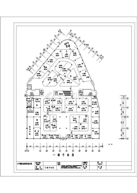 蚌埠市某5900平米3层框架百货大厦平面布局设计CAD图纸_土木在线