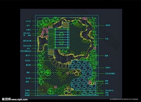 花园庭院CAD景观绿化施工图设计图__施工图纸_环境设计_设计图库_昵图网