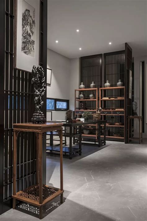 墨香茶韵中式藏馆，一场“境与心的对话 - 马蹄室内设计网