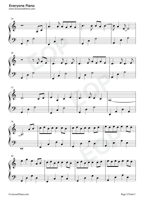 孤勇者-C调简单版五线谱预览2-钢琴谱文件（五线谱、双手简谱、数字谱、Midi、PDF）免费下载