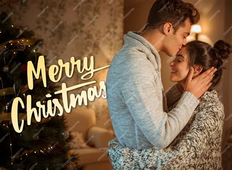 Free Photo | Merry christmas banner with couple