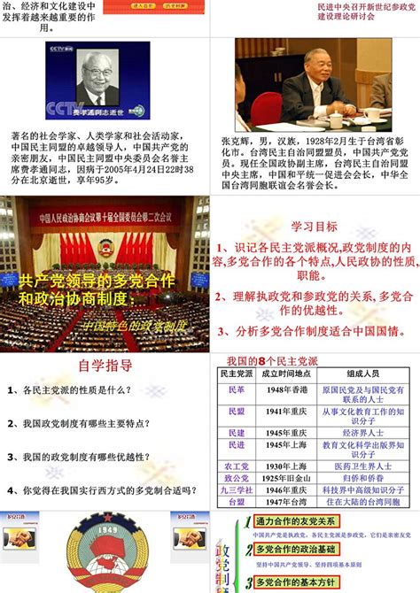 共产党领导的多党合作和政治协商制度：中国特色的政党制度ppt4 人教课标版