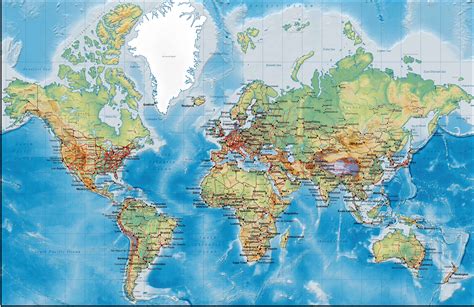 世界地形图高清版大图_世界地理地图_初高中地理网