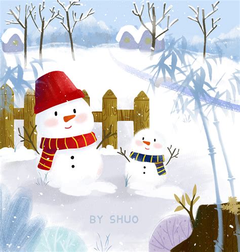 冬季冬天打雪仗堆雪人童年回忆人物插画背景素材免费下载 - 觅知网