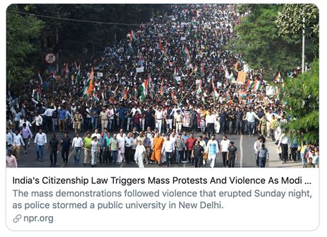 印度新《公民身份法案》引全国抗议 莫迪拒绝改变_手机新浪网