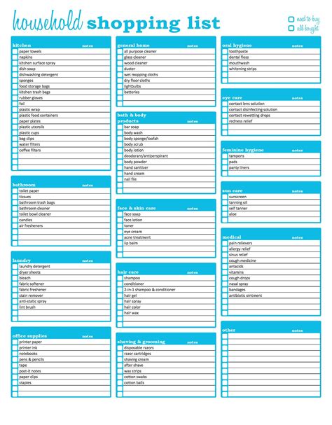 Customisable Grocery Shopping List - A Free Printable - Stay at Home Mum