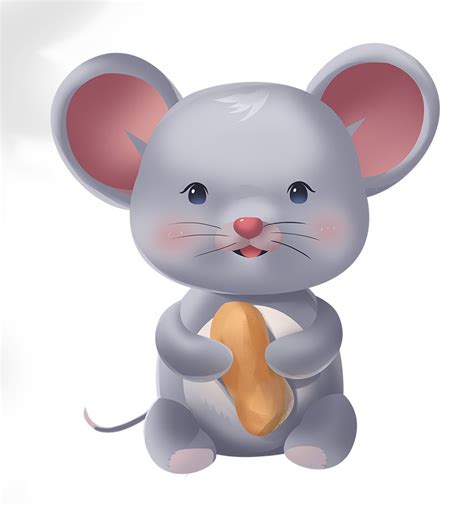 可爱灰色老鼠卡通插画素材图片免费下载_高清psd_千库网(图片编号10952215)