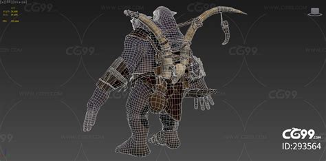 次世代双头巨魔 食人魔 怪物 泰坦巨人 食人族 魔兽 异形 双头怪 恶魔 哥布林-cg模型免费下载-CG99