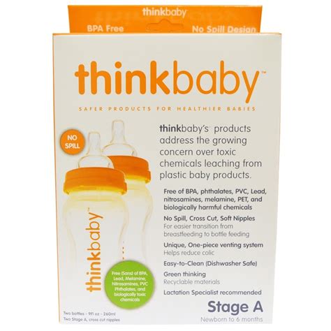 Think, Thinkbaby, Baby Bottle, Twin Pack, Stage A, 9 fl oz (260 ml ...