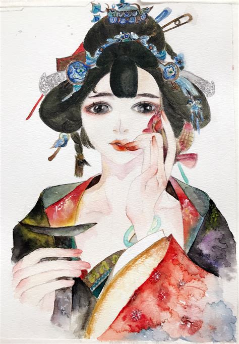 水彩人物绘画作品图片