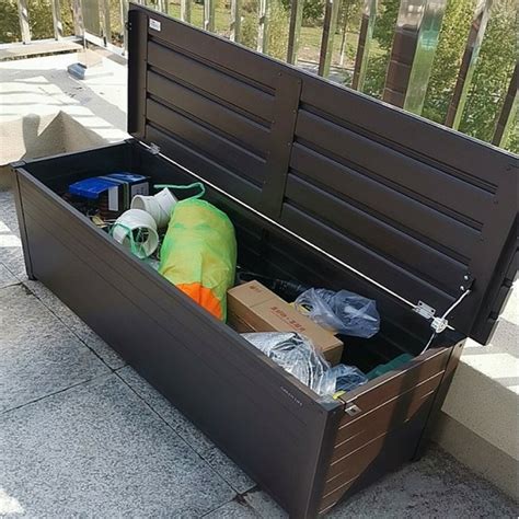跨境仿木花园工具箱户外储物箱塑料杂物收纳柜室外阳台露台收纳箱-阿里巴巴
