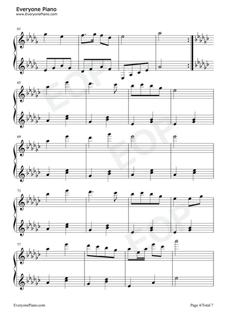 萤火虫之舞钢琴独奏五线谱预览4-钢琴谱文件（五线谱、双手简谱、数字谱、Midi、PDF）免费下载
