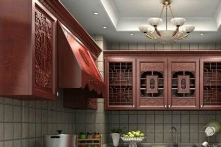 中式风格四居室厨房原木色橱柜效果图- 中国风