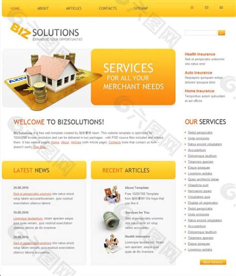 黄色企业网站模板网页UI素材免费下载(图片编号:1696604)-六图网