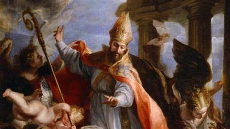圣奥古斯丁的生活-圣奥古斯丁在河马的瓦莱尔主教面前讲道 - 查尔斯-安德烈·凡·卢 - 画园网