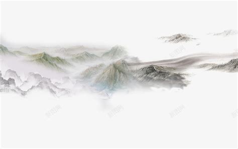 淡雅中国风山水墨画png图片免费下载-素材7SQkkjeeW-新图网