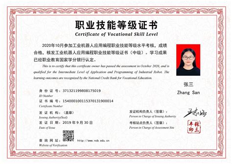 工业机器人装调职业技能等级证书（中级） | 辽宁省1+X证书制度书证融通管理平台