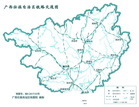 广西标准地图（铁路版） - 广西地图 - 地理教师网