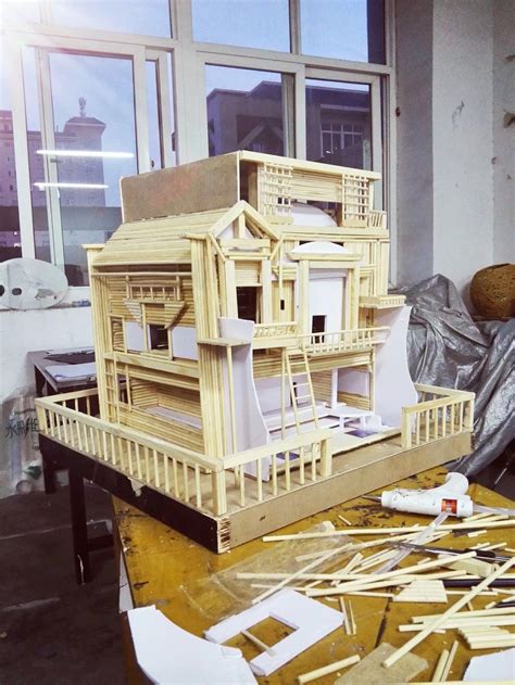 手工制作模型拼装房子 拼房子模型 手工制作 拼装