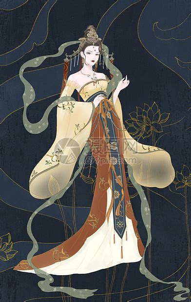 敦煌古风头像插画女生版