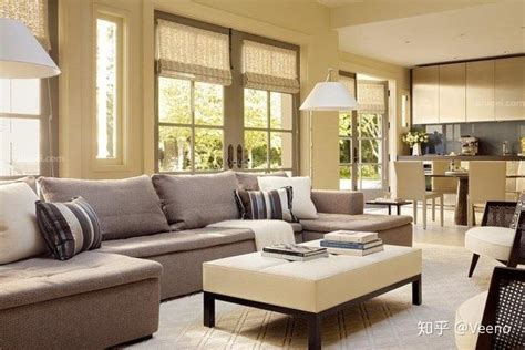 客厅2 灰蓝色的沙发背景墙，搭配灰色系的布艺沙发，简单时尚-家居美图_装一网装修效果图