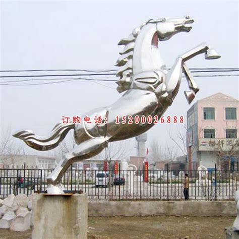 不锈钢奔跑的马雕塑-宏通雕塑
