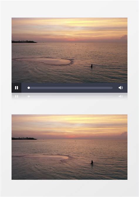 海滩日落游泳风景实拍视频模板下载_实拍_图客巴巴