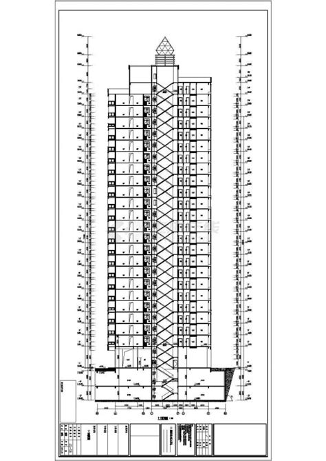 1800平米左右6层框混结构商住楼建筑设计CAD图纸（底层商铺）_住宅小区_土木在线