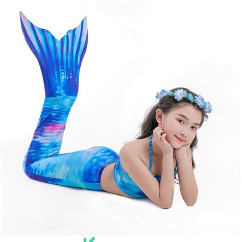 2020新美人鱼衣服服装鱼尾公主裙游泳衣女童女孩儿童泳衣套装宝宝-阿里巴巴