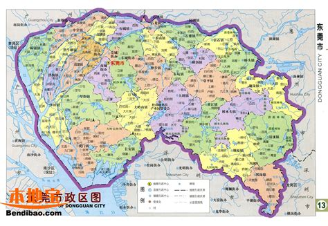 东莞地图 东莞33个镇区的名字