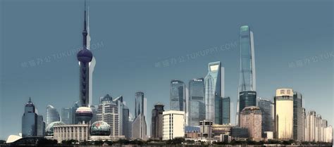 蓝色上海建筑背景背景图片素材免费下载_熊猫办公