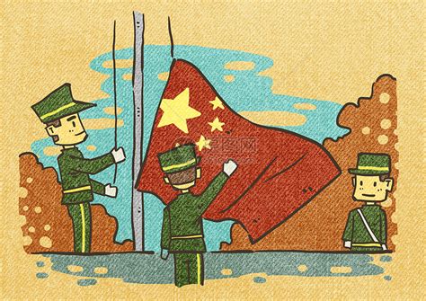 庆祝国庆国旗下宣誓手绘插画背景图片素材免费下载_熊猫办公