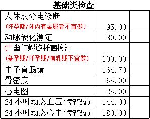 吉大一院体检中心最新体检单项及套餐价格（2019）_检测