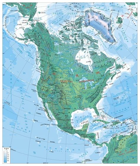 北美洲地形图高清版下载-北美洲地形图高清中文版大图 - 极光下载站