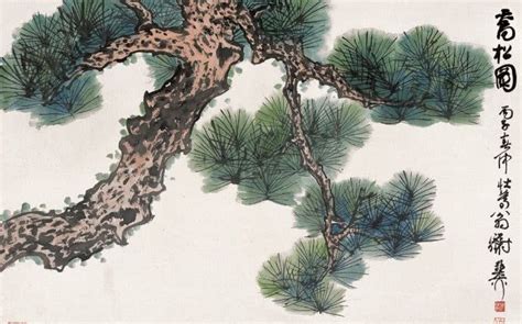 B4123-中式风韵-国画高山流水 松树 - 壁画_米亚壁画_精品壁画-中国壁画网