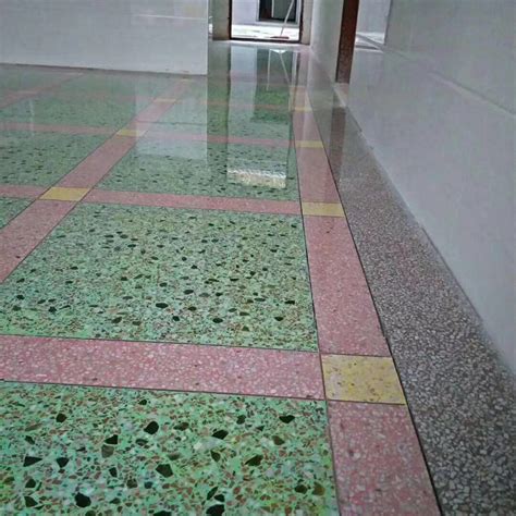 学校医院彩色水磨石地坪 后现代艺术磨石仿古地板施工-阿里巴巴