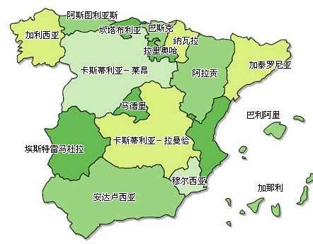 西班牙地图图片