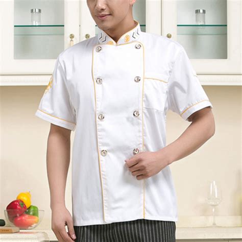 定做酒店厨房夏季短袖白色厨衣︱工作服定做︱克柔丝服务热线：181 0861 4958