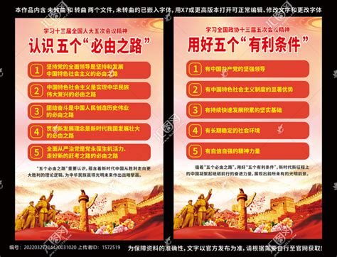 五个必由之路党建宣传展板图片下载_红动中国