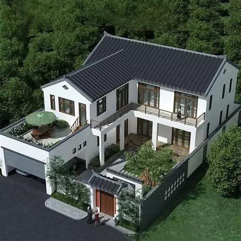 新中式二层别墅设计图纸，外观精致，布局合理 - 轩鼎房屋图纸