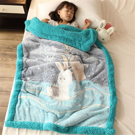 珊瑚毛毯子双层儿童午睡牛奶法兰绒毯小被子婴儿宝宝加厚保暖冬季_虎窝淘
