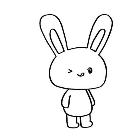 可爱小白兔简笔画步骤-简笔画-宝宝故事-南瓜鸭鸭