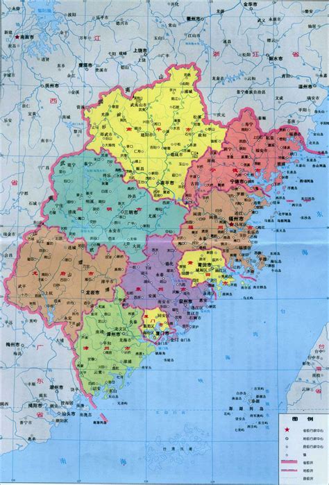 福建行政区划图 - 中国地图全图 - 地理教师网