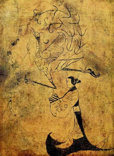 战国《龙凤仕女图》中国现存年代最早帛画之一