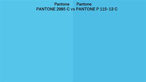 Pantone 2985 C vs RAL Light blue (RAL 5012) side by side comparison