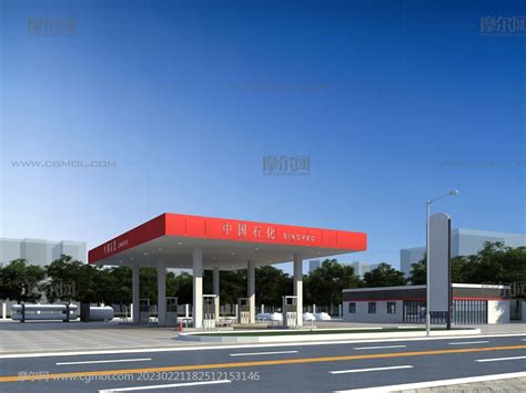 高速服务区加油站,液化罐,小卖部场景3dmax模型_其他建筑模型下载-摩尔网CGMOL