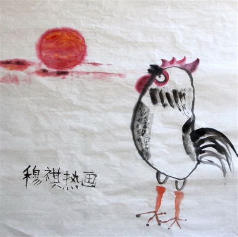 少儿书画作品-《鸡鸣》/儿童书画作品《鸡鸣》欣赏_中国少儿美术教育网